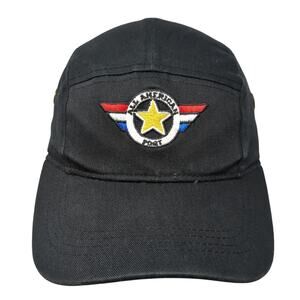All American Port Slideback 5 Panel Cap Black One Size Adjustable Embroidered